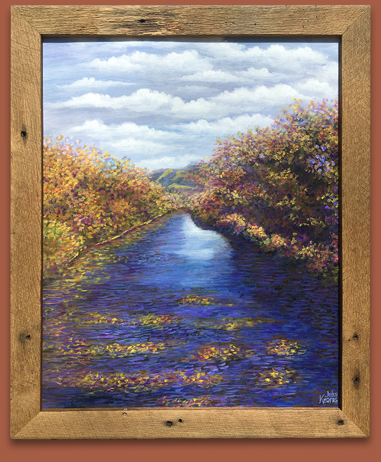 John Kearns painting: Shenandoah River with Fall Foliage